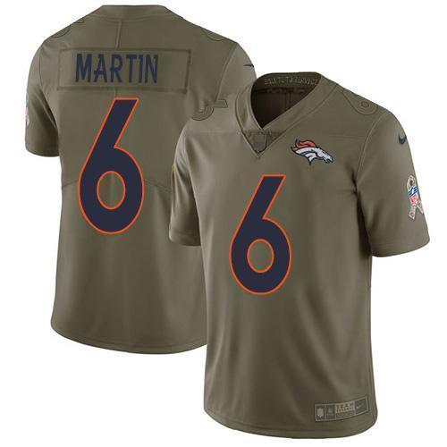 Nike Denver Broncos #6 Sam Martin Olive Stitched NFL Limited 2017 Salute To Service Jersey