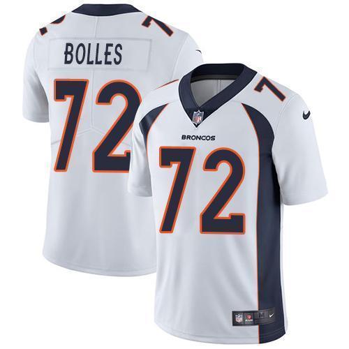 Nike Denver Broncos #72 Garett Bolles White Stitched NFL Vapor Untouchable Limited Jersey