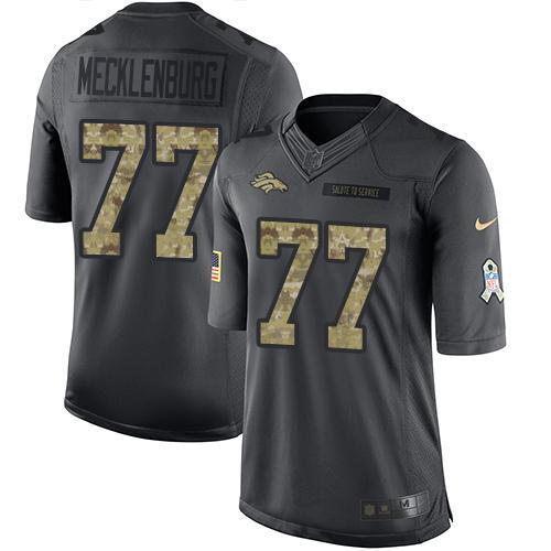 Nike Denver Broncos #77 Karl Mecklenburg Black Stitched NFL Limited 2016 Salute to Service Jersey