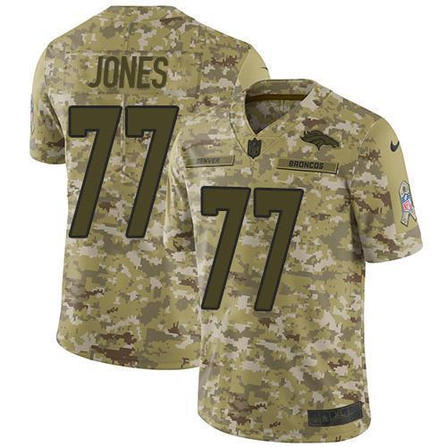 Nike Denver Broncos #77 Sam Jones Camo Stitched NFL Limited 2018 Salute To Service Jersey
