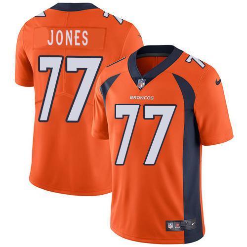 Nike Denver Broncos #77 Sam Jones Orange Team Color Stitched NFL Vapor Untouchable Limited Jersey