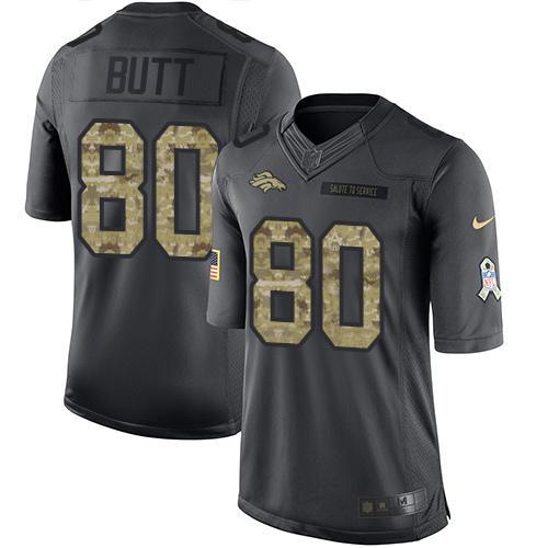 Nike Denver Broncos #80 Jake Butt Black Stitched NFL Limited 2016 Salute to Service Jersey