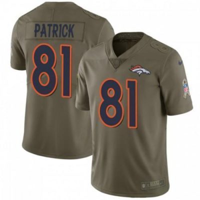Nike Denver Broncos #81 Tim Patrick Olive Stitched NFL Limited 2017 Salute To Service Jersey