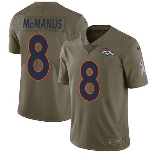Nike Denver Broncos #8 Brandon McManus Olive Stitched NFL Limited 2017 Salute to Service Jersey