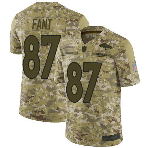 Nike Denver Broncos #87 Noah Fant Camo Stitched NFL Limited 2018 Salute To Service Jersey