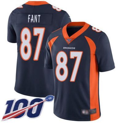 Nike Denver Broncos #87 Noah Fant Navy Blue Alternate Stitched NFL 100th Season Vapor Limited Jersey