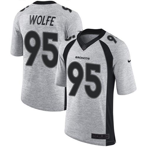 Nike Denver Broncos #95 Derek Wolfe Gray Stitched NFL Limited Gridiron Gray II Jersey