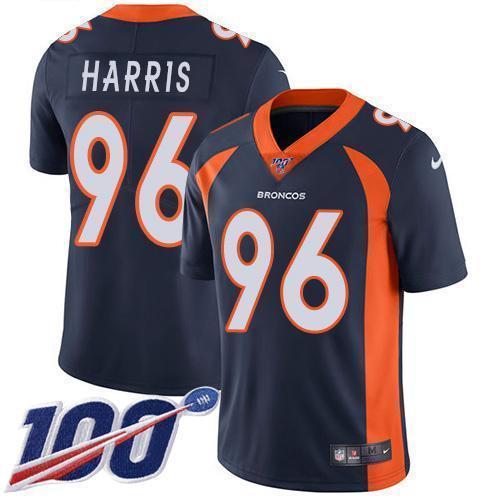 Nike Denver Broncos #96 Shelby Harris Navy Blue Alternate Stitched NFL 100th Season Vapor Untouchable Limited Jersey