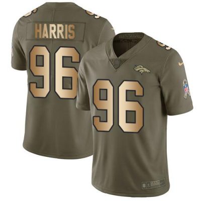 Nike Denver Broncos #96 Shelby Harris Olive/Gold Stitched NFL Limited 2017 Salute To Service Jersey