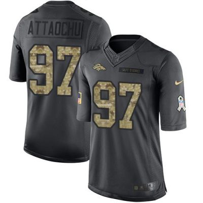 Nike Denver Broncos #97 Jeremiah Attaochu Black Stitched NFL Limited 2016 Salute to Service Jersey