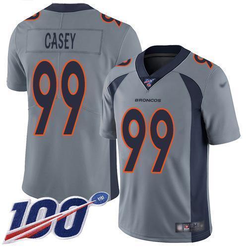 Nike Denver Broncos #99 Jurrell Casey Gray Stitched NFL Limited Inverted Legend 100th Season Jersey