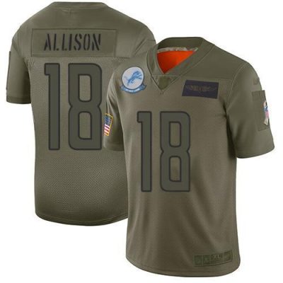 Nike Detroit Lions #18 Geronimo Allison Camo Stitched NFL Limited 2019 Salute To Service Jersey