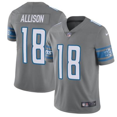 Nike Detroit Lions #18 Geronimo Allison Gray Stitched NFL Limited Rush Jersey