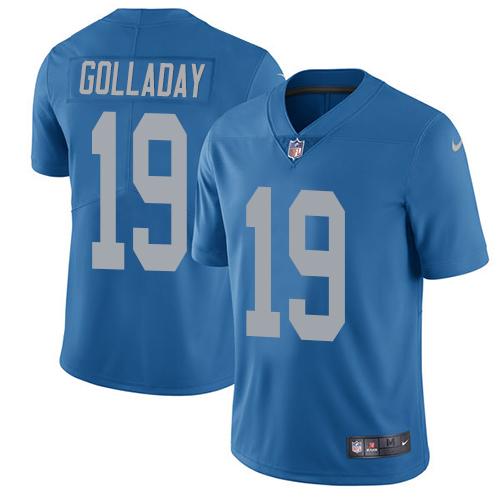 Nike Detroit Lions #19 Kenny Golladay Blue Throwback Stitched NFL Vapor Untouchable Limited Jersey