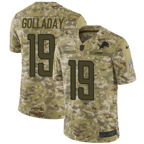 Nike Detroit Lions #19 Kenny Golladay Camo Stitched NFL Limited 2018 Salute To Service Jersey