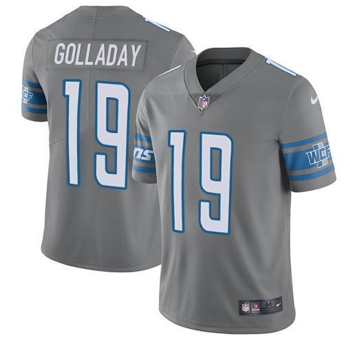 Nike Detroit Lions #19 Kenny Golladay Gray Stitched NFL Limited Rush Jersey