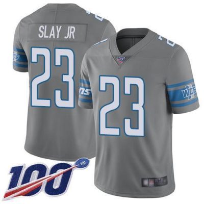 Nike Detroit Lions #23 Darius Slay Jr Gray Stitched NFL Limited Rush 100th Season Jersey