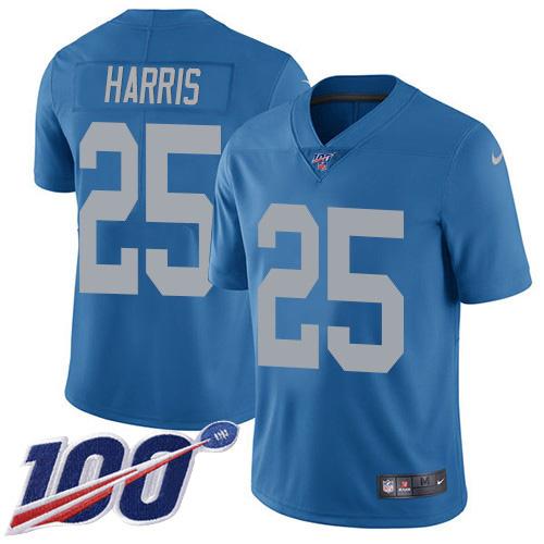Nike Detroit Lions #25 Will Harris Blue Throwback Stitched NFL 100th Season Vapor Untouchable Limited Jersey