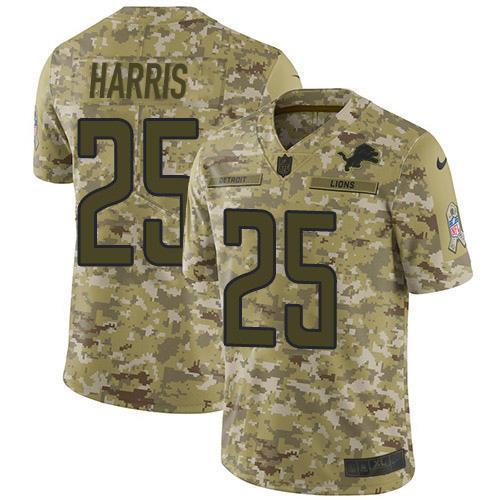 Nike Detroit Lions #25 Will Harris Camo Stitched NFL Limited 2018 Salute To Service Jersey