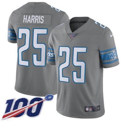 Nike Detroit Lions #25 Will Harris Gray Stitched NFL Limited Rush 100th Season Jersey