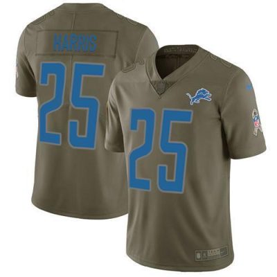Nike Detroit Lions #25 Will Harris Olive Stitched NFL Limited 2017 Salute to Service Jersey