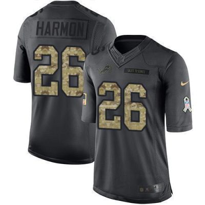 Nike Detroit Lions #26 Duron Harmon Black Stitched NFL Limited 2016 Salute to Service Jersey