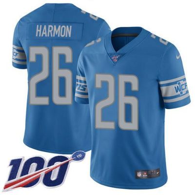 Nike Detroit Lions #26 Duron Harmon Blue Team Color Stitched NFL 100th Season Vapor Untouchable Limited Jersey