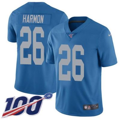 Nike Detroit Lions #26 Duron Harmon Blue Throwback Stitched NFL 100th Season Vapor Untouchable Limited Jersey