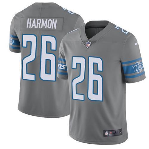 Nike Detroit Lions #26 Duron Harmon Gray Stitched NFL Limited Rush Jersey