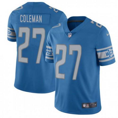 Nike Detroit Lions #27 Justin Coleman Blue Team Color Stitched NFL Vapor Untouchable Limited Jersey