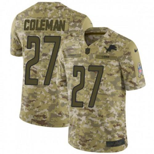 Nike Detroit Lions #27 Justin Coleman Camo Stitched NFL Limited 2018 Salute To Service Jersey
