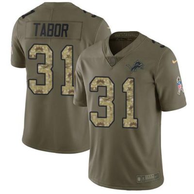 Nike Detroit Lions #31 Teez Tabor Olive/Camo Stitched NFL Limited 2017 Salute To Service Jersey
