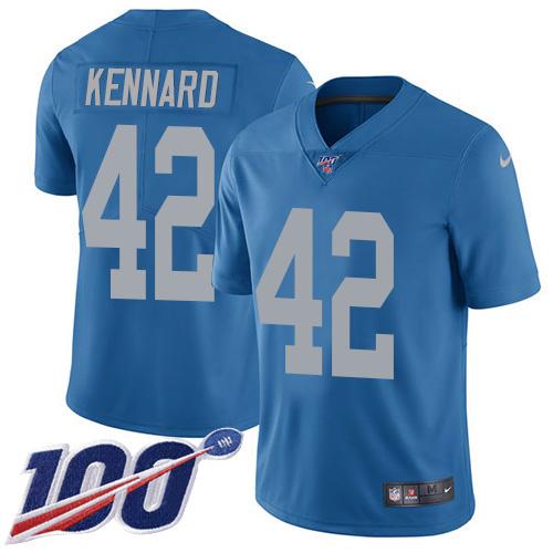 Nike Detroit Lions #42 Devon Kennard Blue Throwback Stitched NFL 100th Season Vapor Untouchable Limited Jersey
