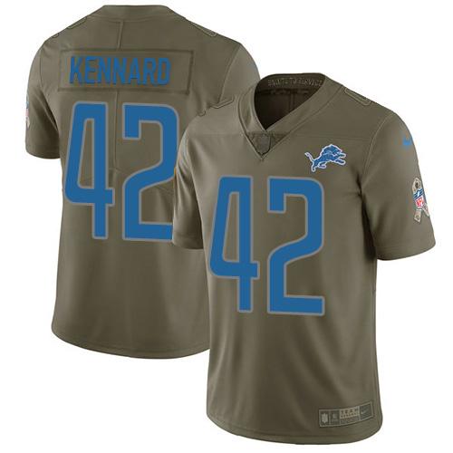 Nike Detroit Lions #42 Devon Kennard Olive Stitched NFL Limited 2017 Salute to Service Jersey