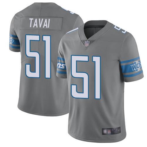 Nike Detroit Lions #51 Jahlani Tavai Gray Stitched NFL Limited Rush Jersey