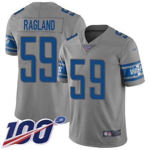 Nike Detroit Lions #59 Reggie Ragland Gray Stitched NFL Limited Inverted Legend 100th Season Jersey