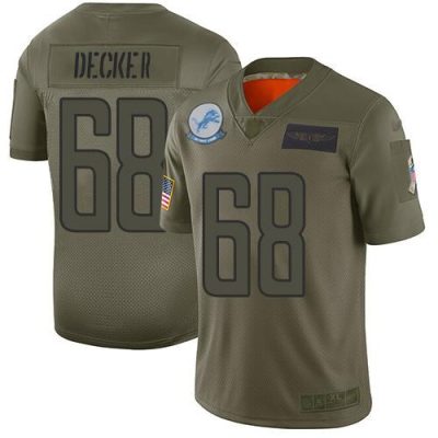 Nike Detroit Lions #68 Taylor Decker Camo Stitched NFL Limited 2019 Salute To Service Jersey