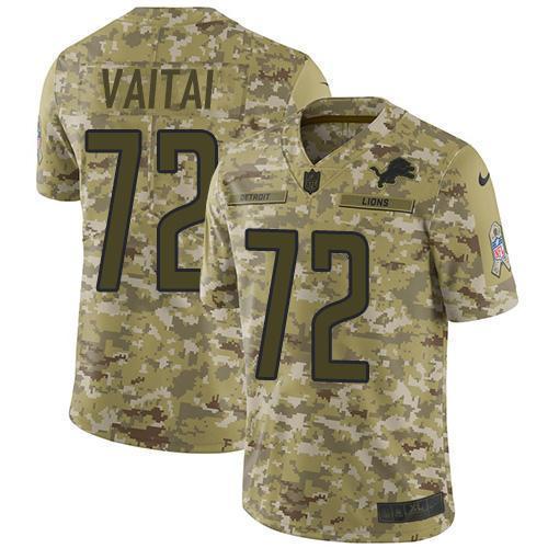 Nike Detroit Lions #72 Halapoulivaati Vaitai Camo Stitched NFL Limited 2018 Salute To Service Jersey