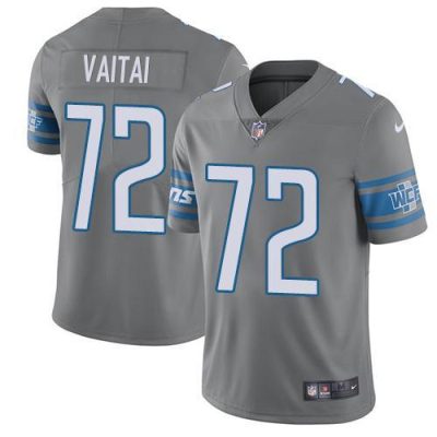Nike Detroit Lions #72 Halapoulivaati Vaitai Gray Stitched NFL Limited Rush Jersey