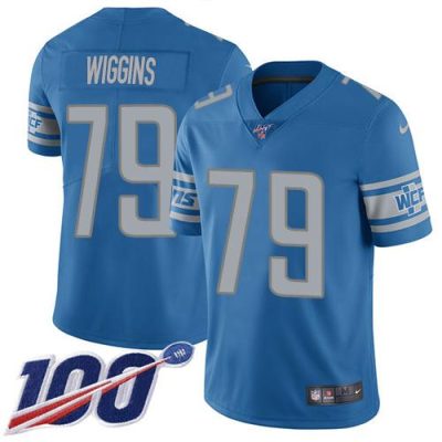 Nike Detroit Lions #79 Kenny Wiggins Blue Team Color Stitched NFL 100th Season Vapor Untouchable Limited Jersey
