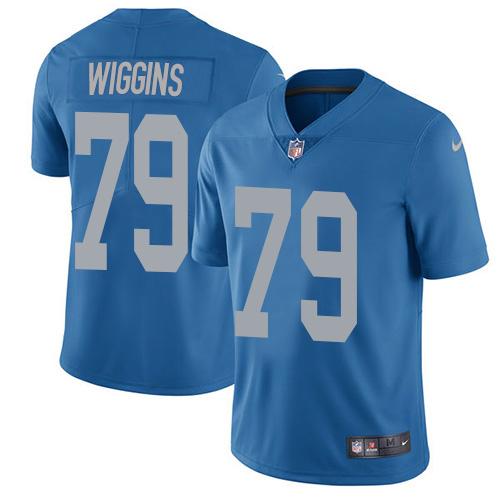 Nike Detroit Lions #79 Kenny Wiggins Blue Throwback Stitched NFL Vapor Untouchable Limited Jersey