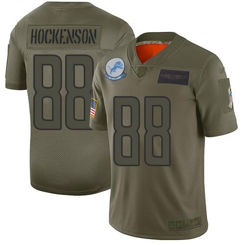 Nike Detroit Lions #88 T.J. Hockenson Camo Stitched NFL Limited 2019 Salute To Service Jersey