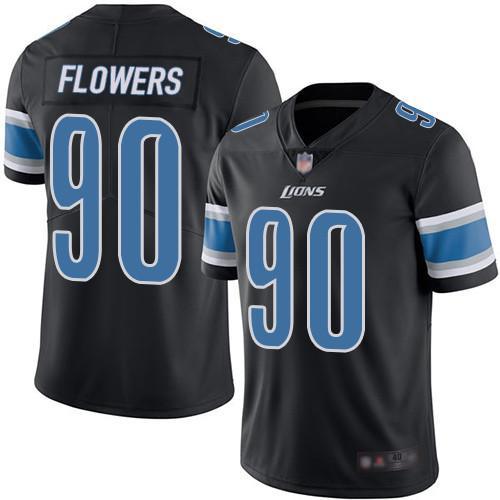 Nike Detroit Lions #90 Trey Flowers Black Stitched NFL Limited Rush Jersey