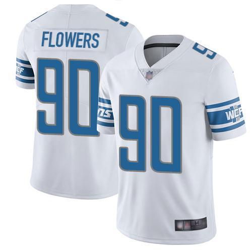Nike Detroit Lions #90 Trey Flowers White Stitched NFL Vapor Untouchable Limited Jersey