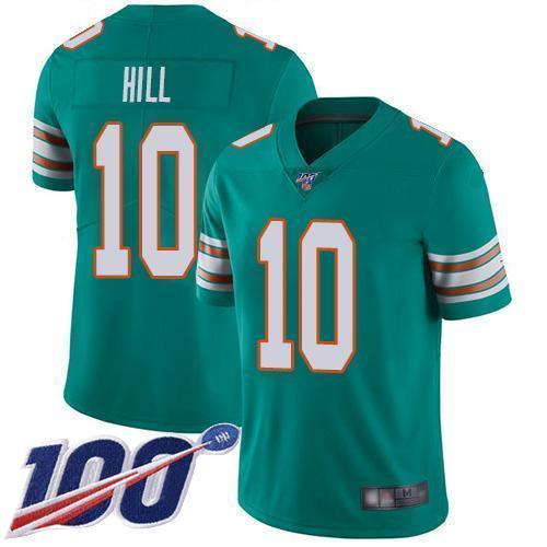 Nike Dolphins #10 Tyreek Hill Aqua Green Alternate Stitched NFL 100th Season Vapor Untouchable Limited Jersey