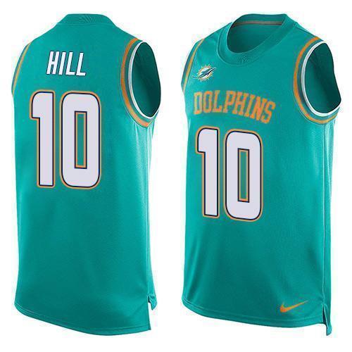 Nike Dolphins #10 Tyreek Hill Aqua Green Team Color Stitched NFL Limited Tank Top Jersey
