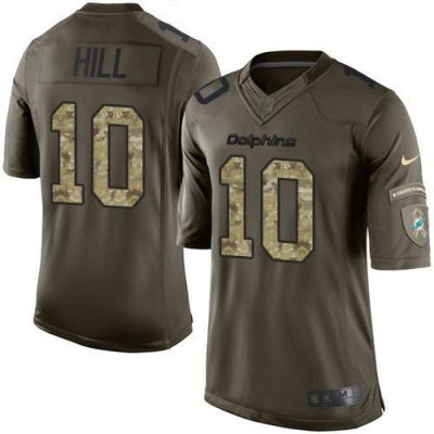 Nike Dolphins #10 Tyreek Hill Green Stitched NFL Limited 2015 Salute To Service Jersey