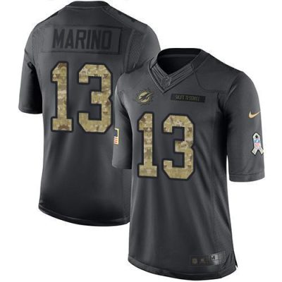 Nike Dolphins #13 Dan Marino Black Stitched NFL Limited 2016 Salute To Service Jersey