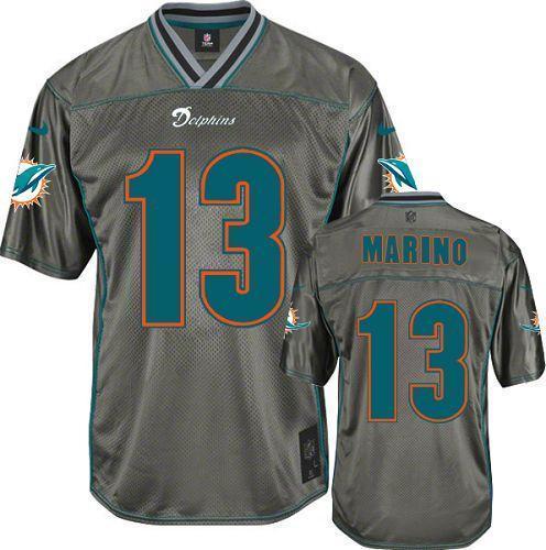 Nike Dolphins #13 Dan Marino Grey Stitched NFL Elite Vapor Jersey