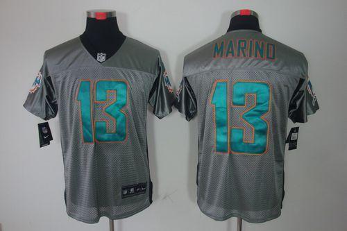 Nike Dolphins #13 Dan Marino Grey Shadow Stitched NFL Elite Jersey